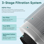 Purificador de aire y 2 filtros de repuesto para el hogar y el dorm...