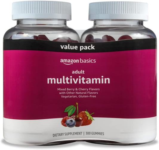 Amazon Basics Gomitas multivitamínicas para adultos, mezcla de baya...