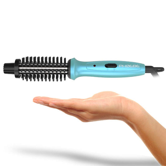 Mini rizador PHOEBE de 3/4 pulgadas de doble voltaje de cerámica turmalina iónico con bolsa de viaje para Europa, profesional, viaje para cabello corto