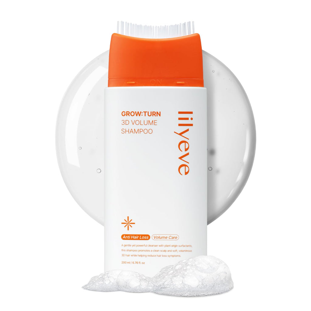 lilyeve GROWTURN Champú con cepillo de volumen 3D, biotina, crecimi...