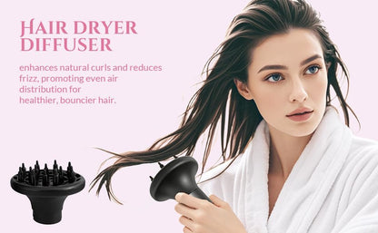Juego de cepillo secador de pelo con iones negativos 5 en 1, cepillo secador de pelo con aire caliente con múltiples longitudes adecuado para diversas necesidades para rizar el cabello, 3