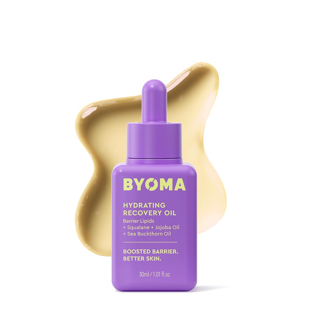 BYOMA Aceite Hidratante de Recuperación - Aceite Facial de Lujo con Escualano, Aceite de Jojoba y Aceite de Espino Amarillo - Piel Instantáneamente Radiante y Luminosa - Aceite Facial Reparador de