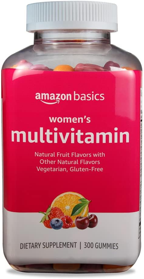 Amazon Basics Multivitamínico para mujeres, sabor a bayas mixtas, v...