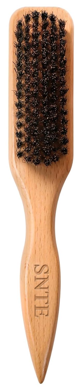 Cepillo de pelo liso para suavizar el encrespamiento de los bordes, domesticar las colas de caballo, moños elegantes, cepillo de cerdas de jabalí para cabello fino/mediano de mujeres y hombres