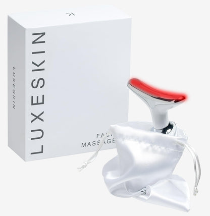 LuxeSkin Masajeador facial de terapia de luz roja LED de 7 colores...