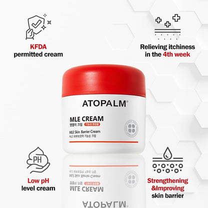 ATOPALM | Crema para el eccema MLE | Loción Premium para bebés recién nacidos | Hidratante para la cara y el cuerpo del bebé para la barrera de la piel | Crema facial hidratante para picazón y