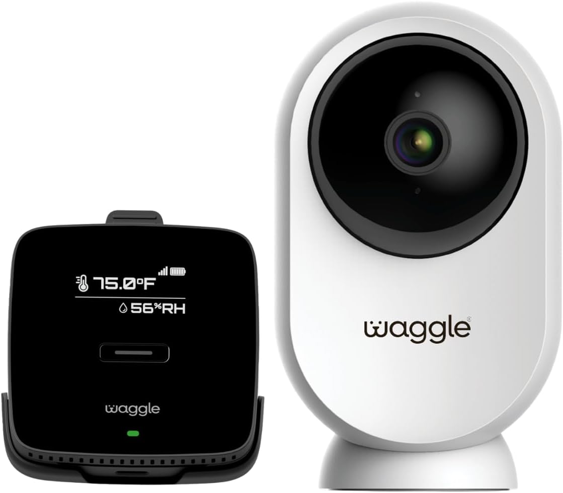 Waggle Paquete de monitor de temperatura para perros y cámara para...