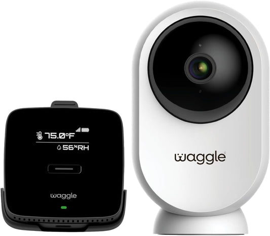 Waggle Paquete de monitor de temperatura para perros y cámara para...