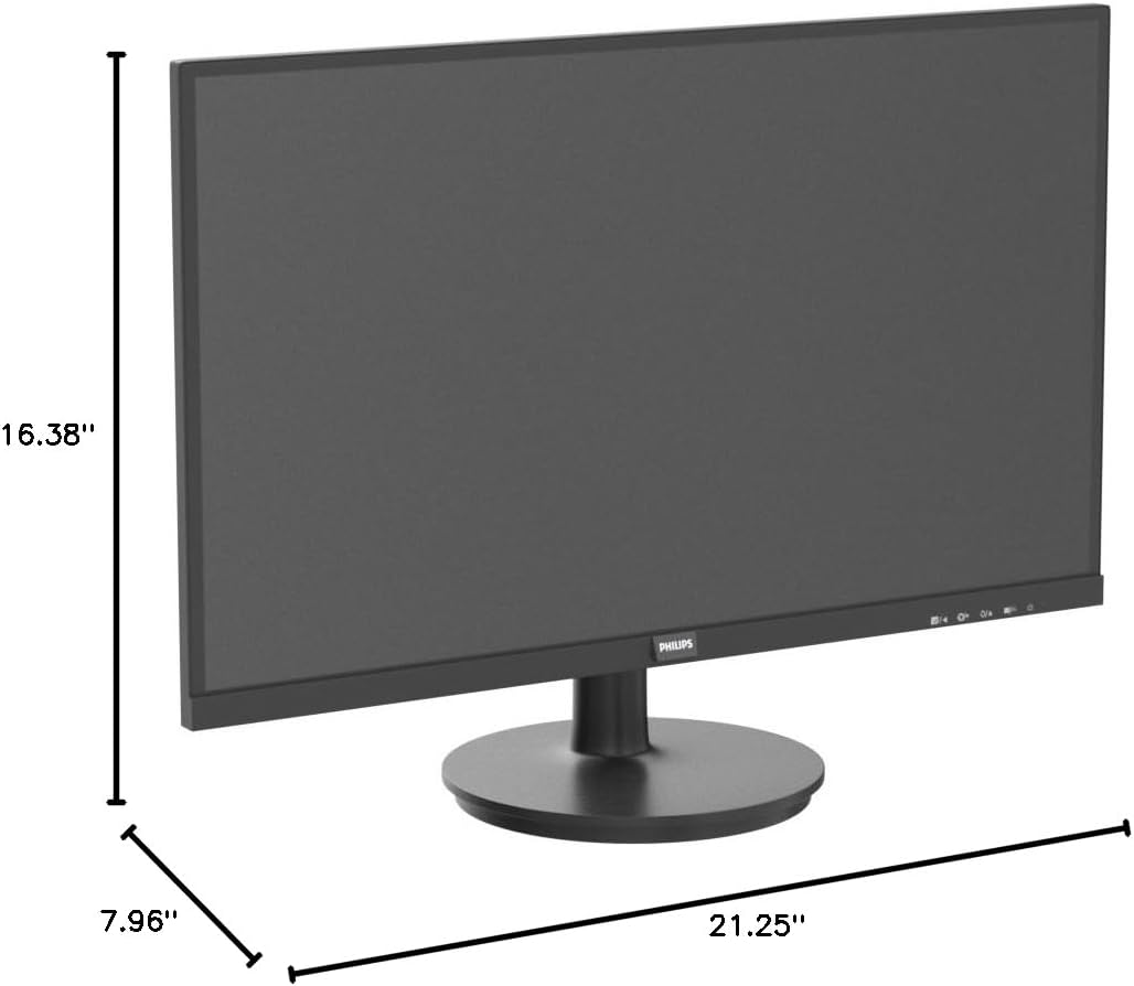 Philips Nuevo Monitor Full HD (1920 x 1080) de 24 pulgadas sin marco, 100Hz, VESA, HDMI x1, Puerto VGA x1, Cuidado de los ojos, Garantía de reemplazo anticipado de 4 años, 241V8LB, Negro