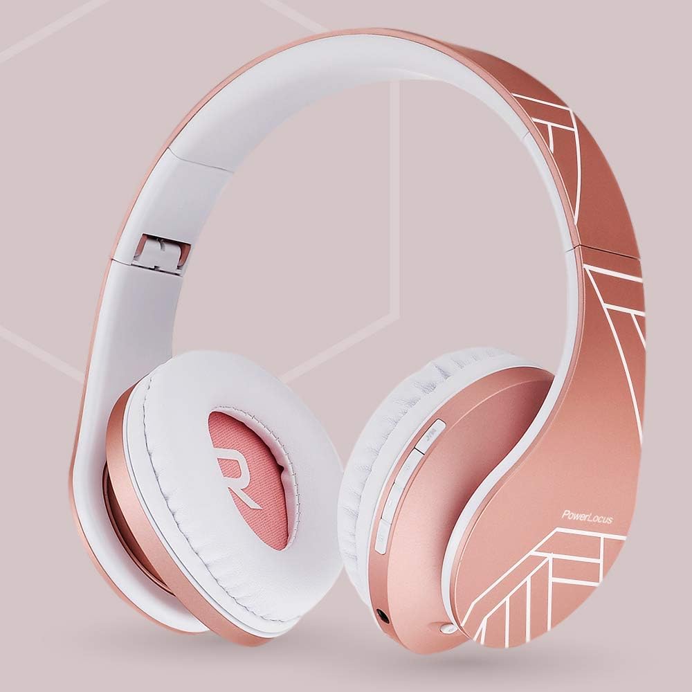 PowerLocus Auriculares Bluetooth sobre la oreja, auriculares inalám...