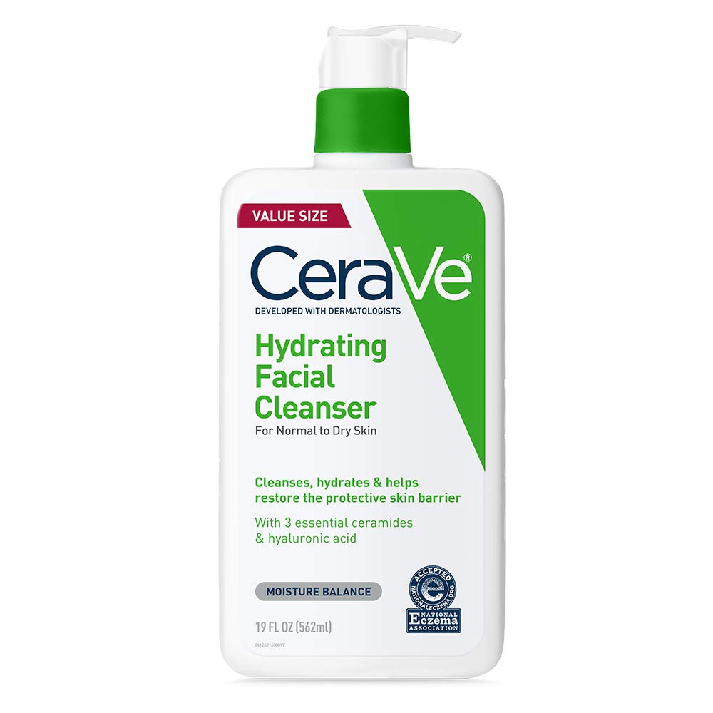 CeraVe Limpiador facial hidratante, lavado facial hidratante para p...