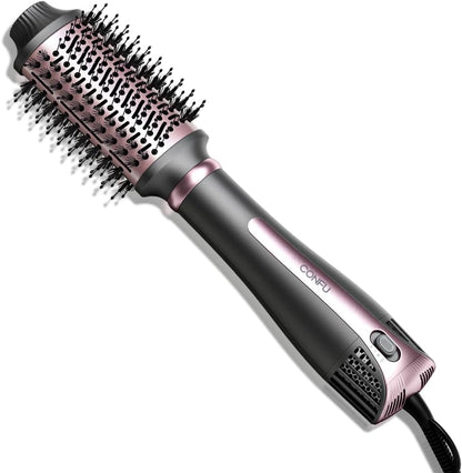 CONFU Cepillo secador de pelo, herramientas de peinado 4 en 1, secador de pelo y estilizador voluminizador con soplado antiencrespamiento de iones negativos, cepillo de aire caliente para secar