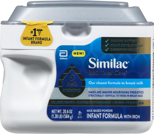 Similac 360 Total Care - Fórmula infantil con 5 prebióticos HMO, nu...