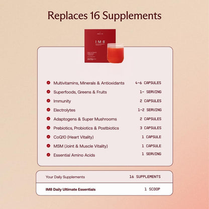 IM8 Daily Ultimate Essentials Suplemento multivitamínico todo en un...