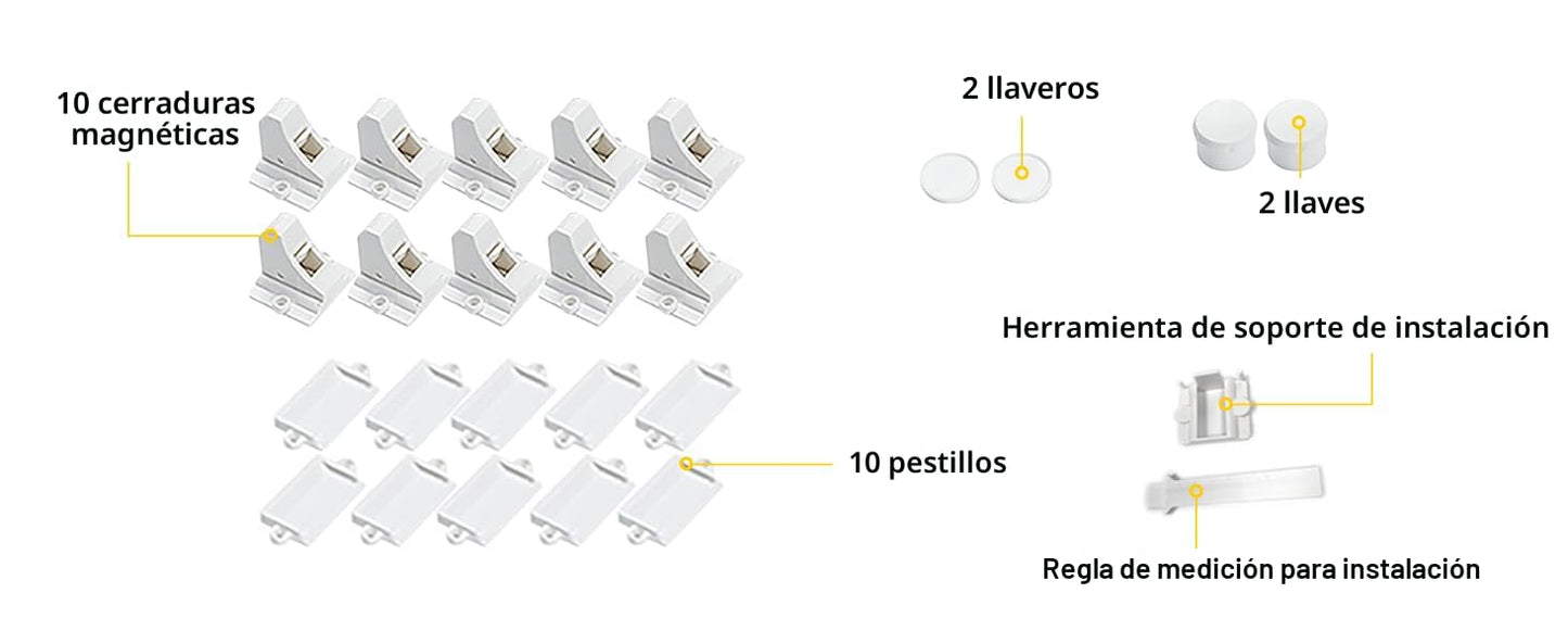 Cerraduras magnéticas adhesivas Vmaisi para armarios y cajones (10...
