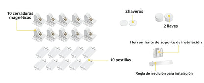 Cerraduras magnéticas adhesivas Vmaisi para armarios y cajones (10...
