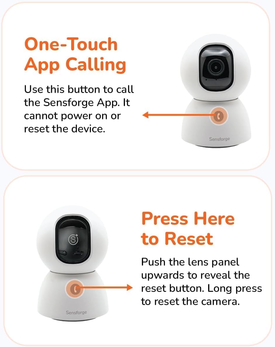 SensForge Cámara de seguridad Pan-Tilt de 2.5K, cámara WiFi de dobl...