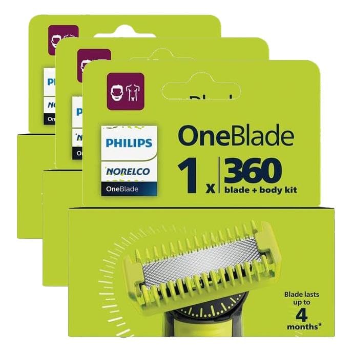 Philips Norelco OneBlade 360 Kit de cuchilla, cara y cuerpo de repu...