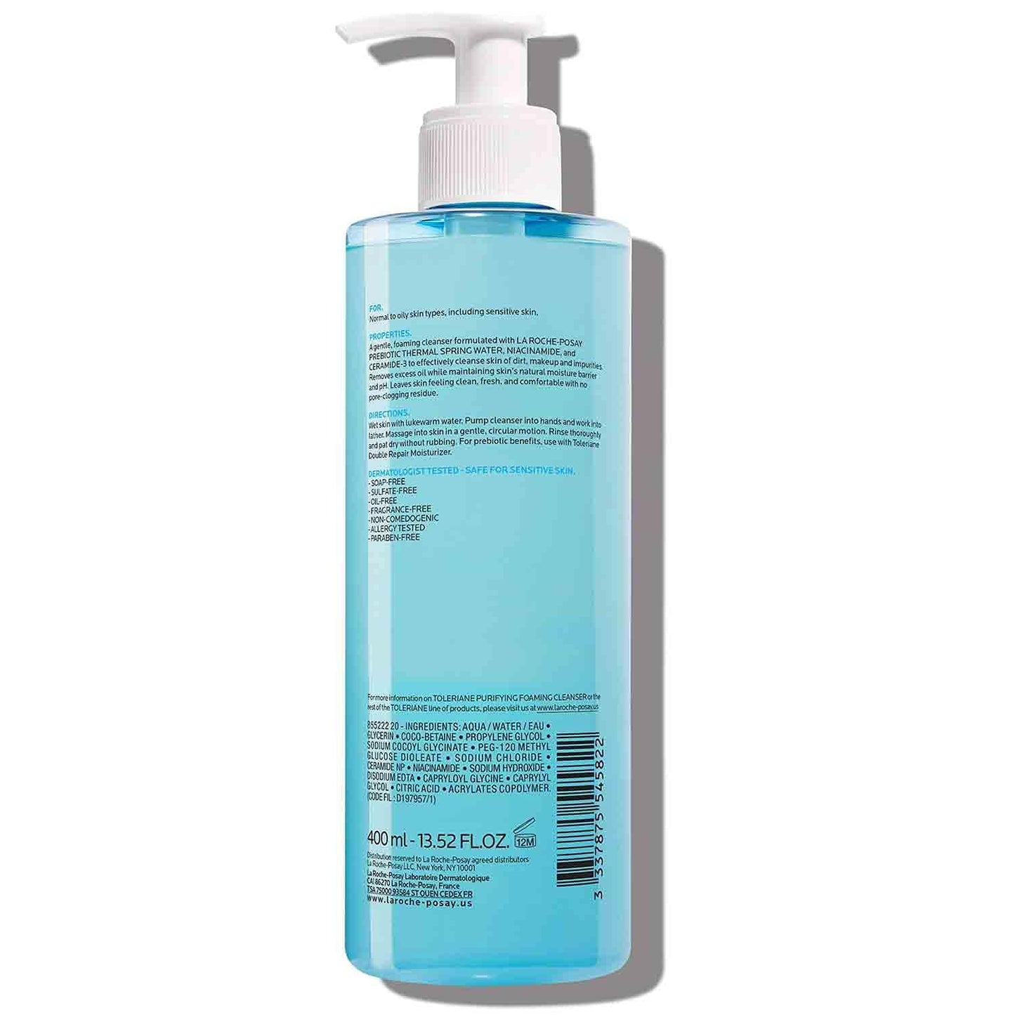 La Roche-Posay Toleriane Limpiador Facial Espumoso Purificante, Lim...