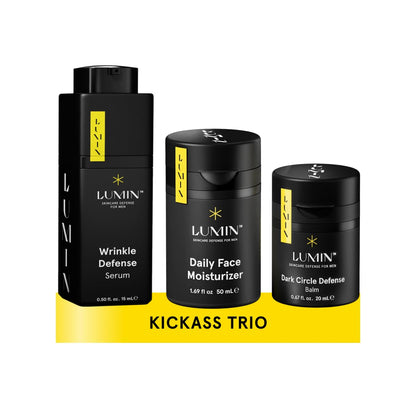 Lumin - Kickass Trio - Hidratante facial diario, suero de defensa a...