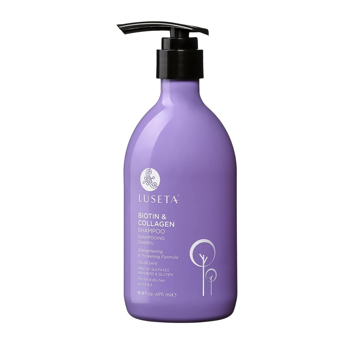 Luseta Biotin - Champú voluminizador de colágeno, cabello fino y fi...