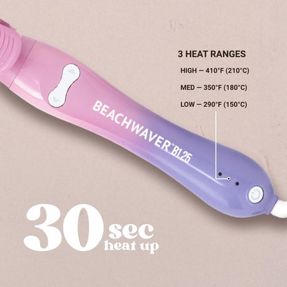 The Beachwaver Co. Beachwaver B1.25 Rizador giratorio - Rosa atardecer | Rizador de cerámica automático de 1.25 pulgadas | Apagado automático, apto para viajes, voltaje dual | Serie B (BW17SS)