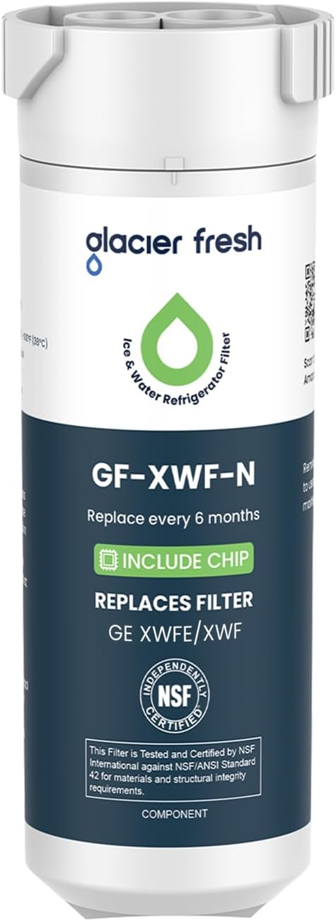 GLACIER FRESH XWFE - Filtro de agua para refrigerador (chip integra...