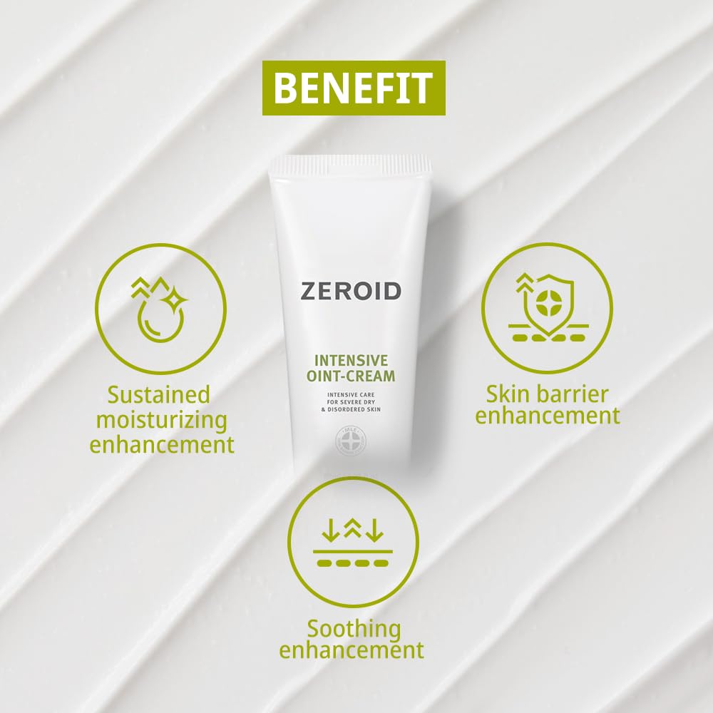ZEROID | Crema intensiva de ungüento | Hidratante facial para pieles extremadamente secas | Crema facial para pieles sensibles y desordenadas | Cuidado intensivo de la piel | Loción facial para calmar e hidratar | 2.7 fl oz (2.7 fl oz)