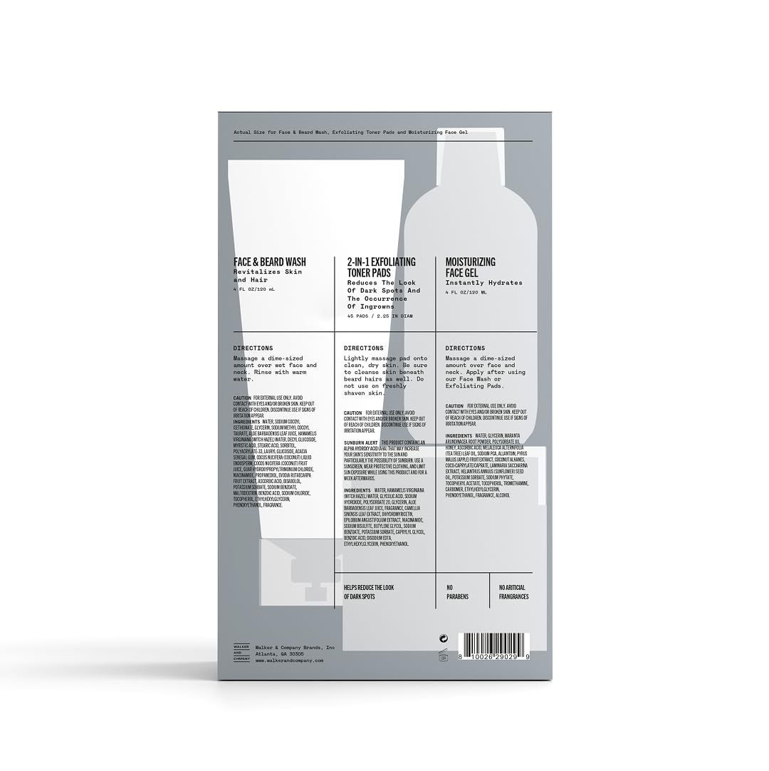 Kit de cuidado de la piel facial Bevel para hombres - Kit de rutina...