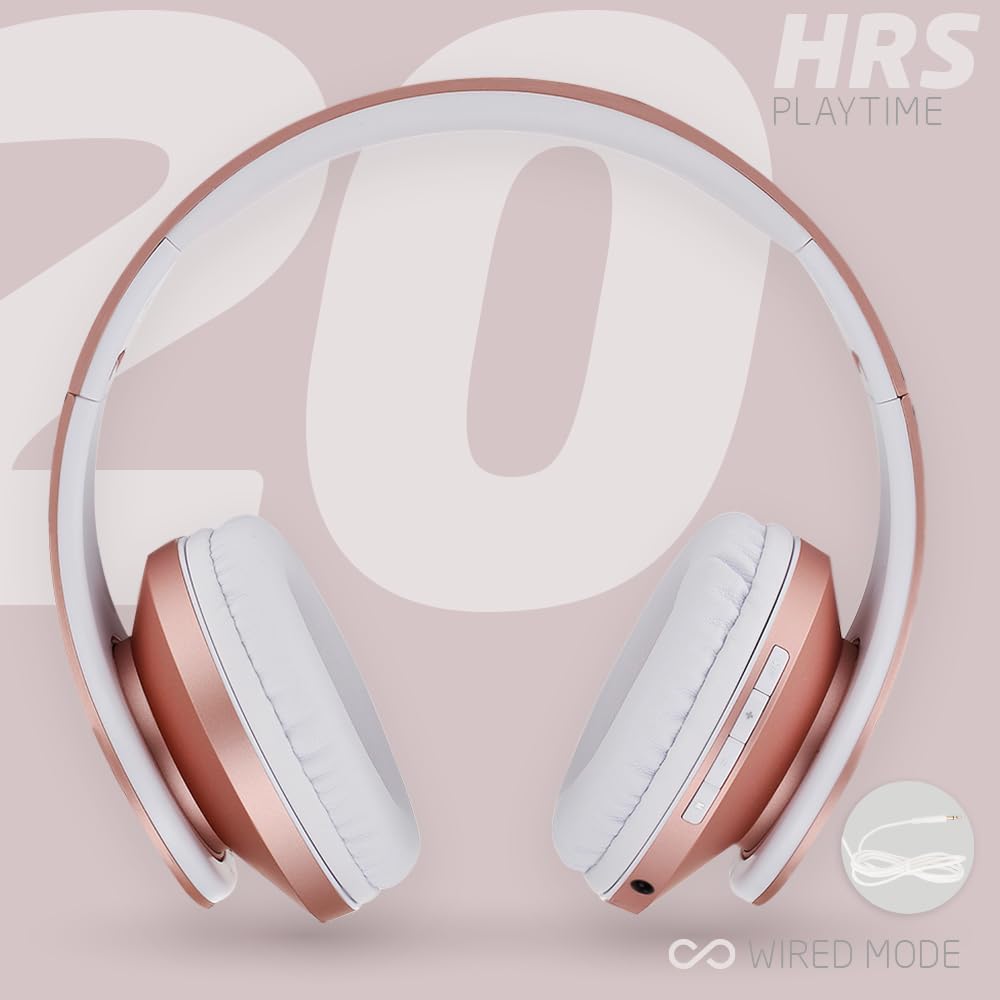 PowerLocus Auriculares Bluetooth sobre la oreja, auriculares inalám...