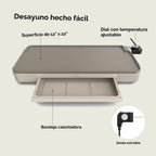 bella Plancha eléctrica de 12 x 22 pulgadas con bandeja de calentam...