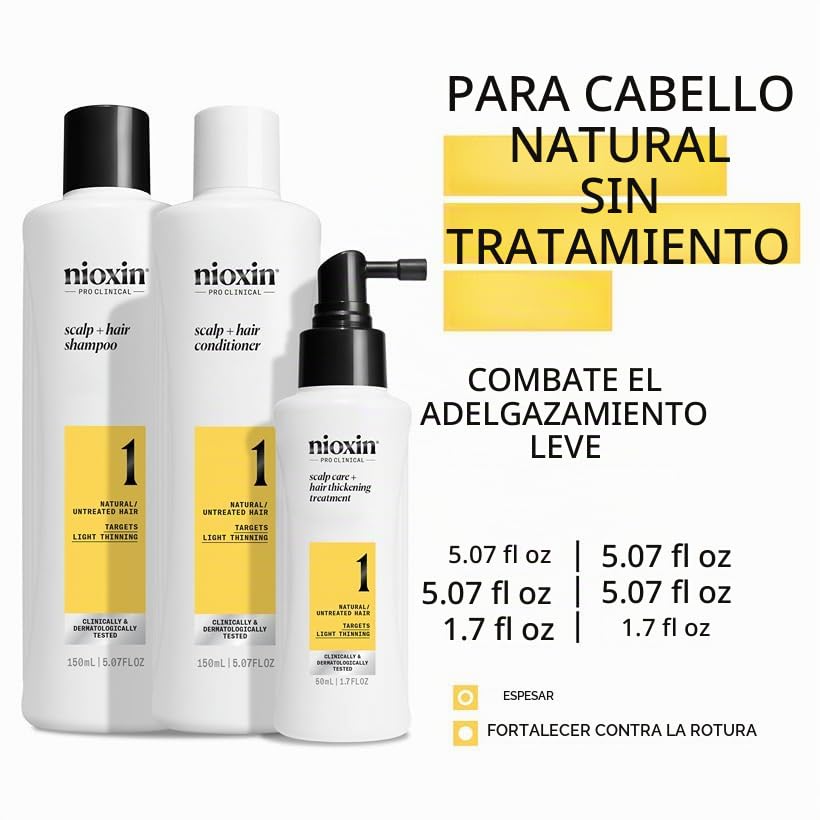 NIOXIN Kits de sistema de engrosamiento del cuero cabelludo + cabel...