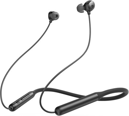 Auriculares inalámbricos Soundcore de Anker Life U2i con banda para el cuello, controladores de 10 mm con tecnología BassUp, 24 horas de reproducción, llamadas mejoradas por IA, plegables y ligeros