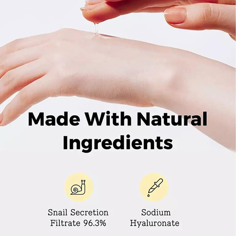 Esencia reparadora de energía de mucina de caracol, con 96.3% de filtración de secreción de caracol, repone los poros de encogimiento de agua, suero hidratante para arrugas de la cara, líneas