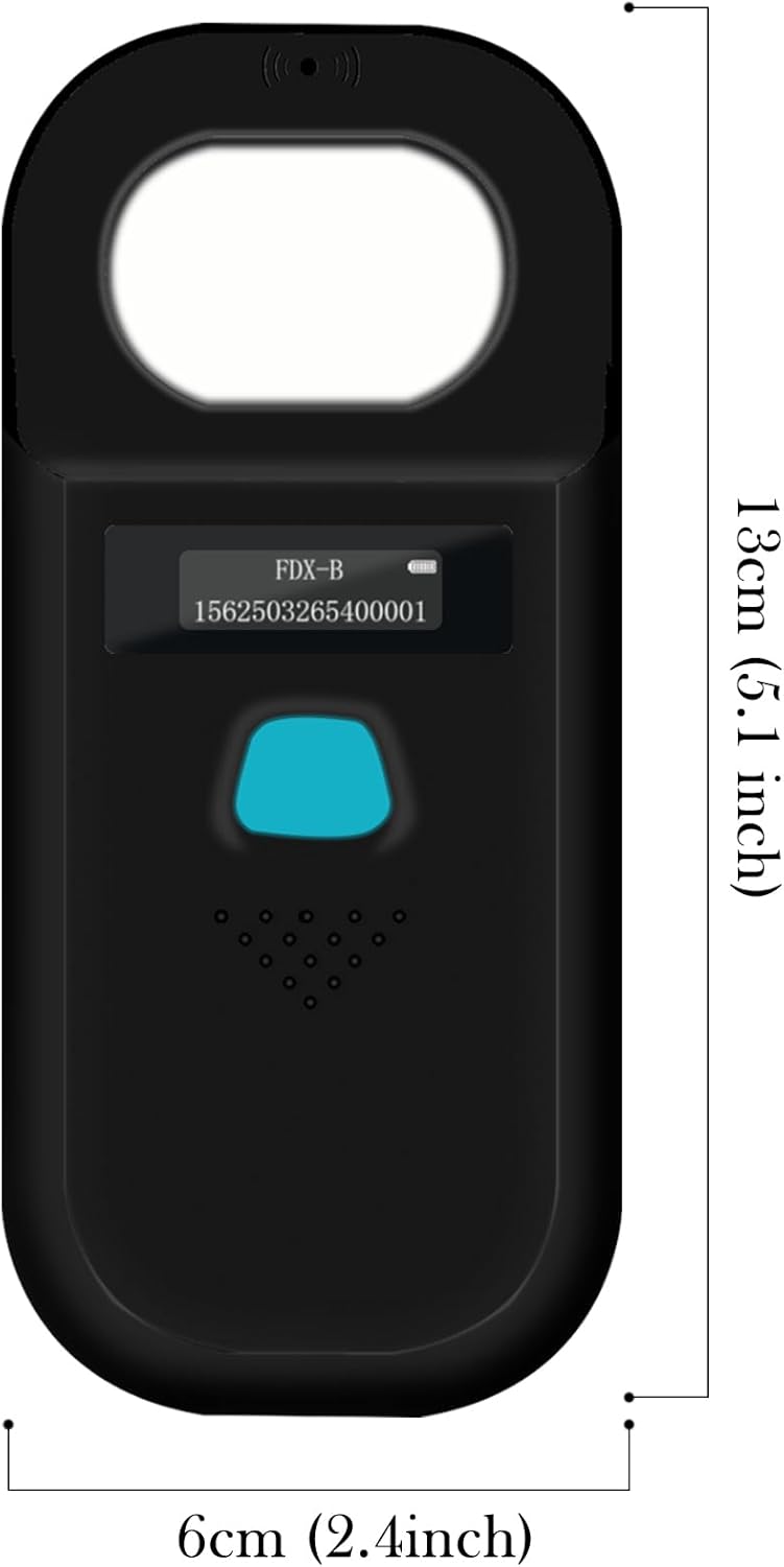 Smoostart Escáner de microchip para mascotas, ISO11784\/ISO11785\/F...