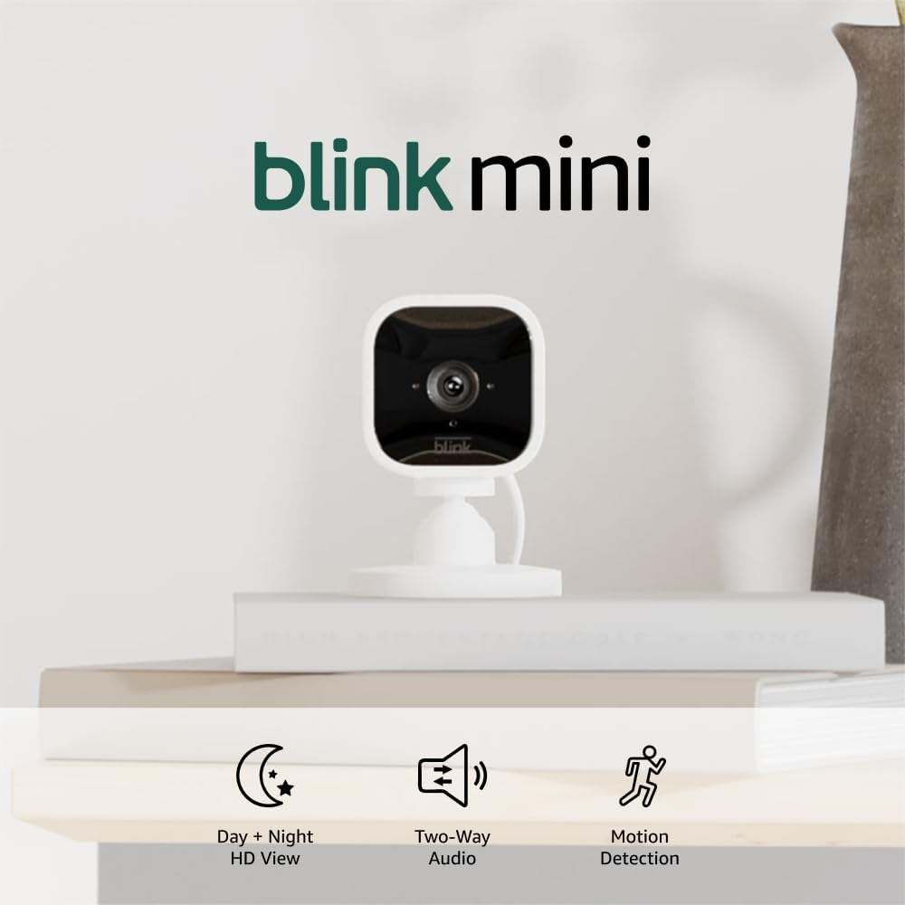 Blink Mini - Cámara de seguridad inteligente compacta, conectable,...