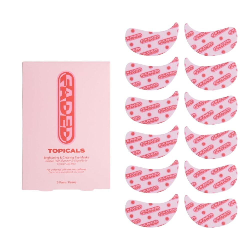 Topicals Faded Máscaras Iluminadoras para Debajo de los Ojos | Parches para Desinflar, Hidratar, Iluminar y Enfriar | Reduce las Ojeras y Líneas Finas | Contiene Ácido Kójico, Cafeína y Niacinamida