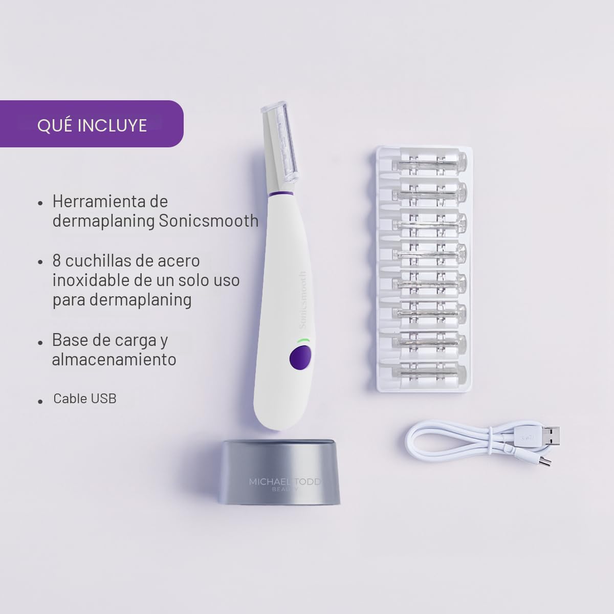 Michael Todd Beauty Sonicsmooth Dermaplane - Maquinilla de afeitar...
