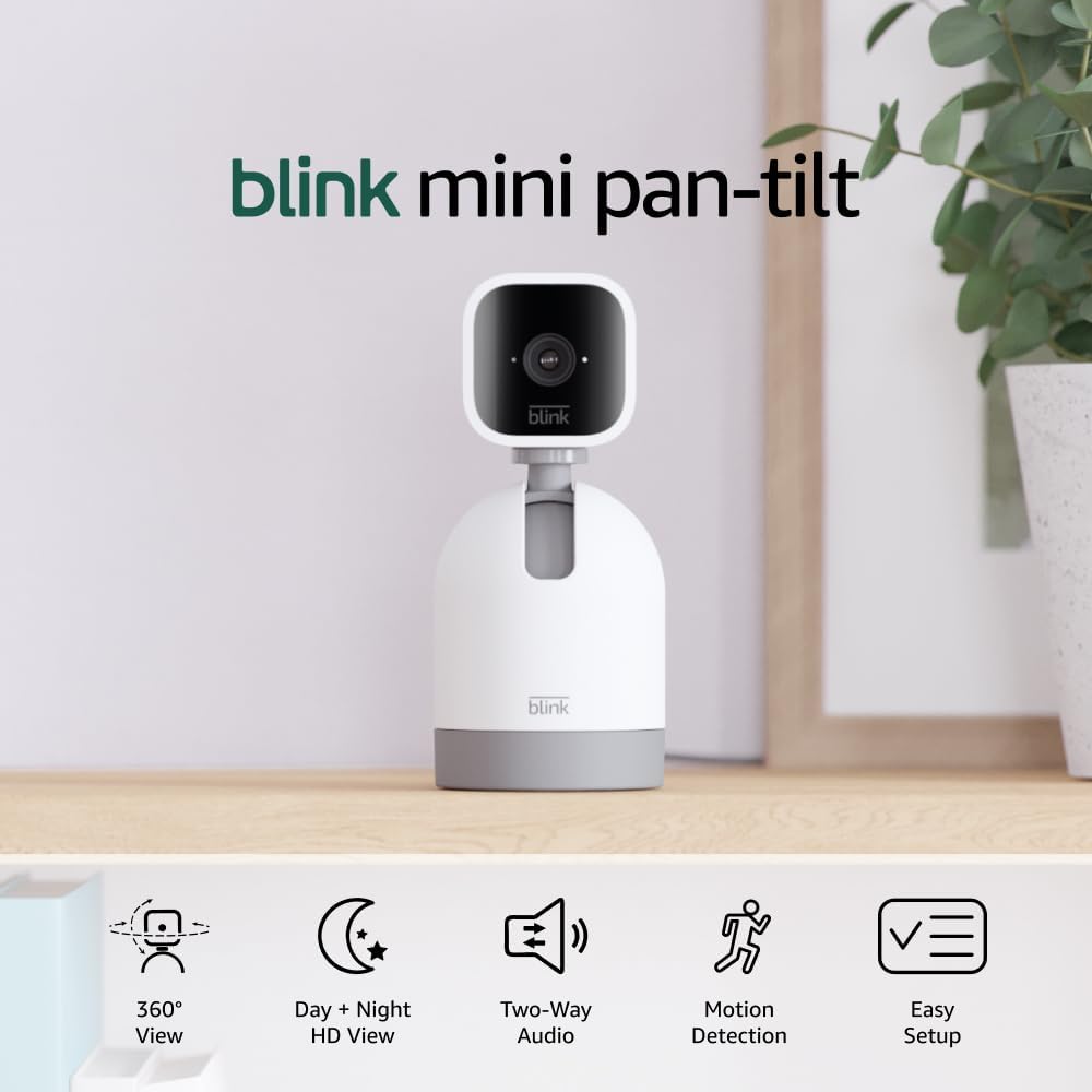Blink Mini Pan-Tilt Camera With 1-Year Plus Subscription| Rotating...