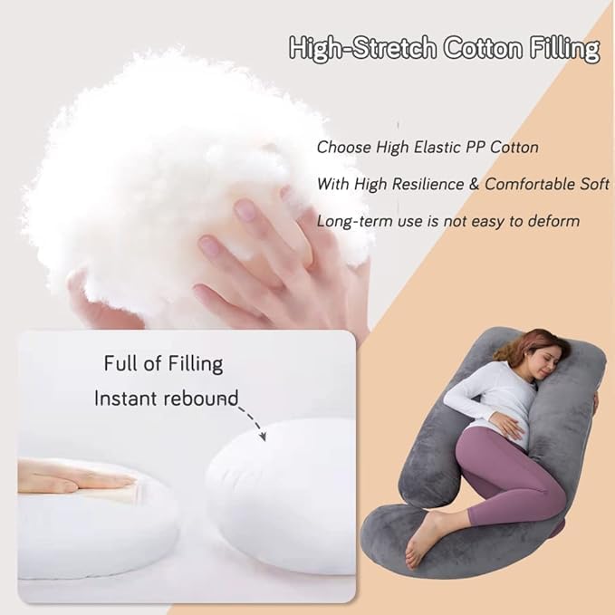 AMCATON Almohada de embarazo de 60 pulgadas para dormir, almohada c...