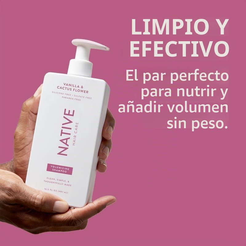 Native El champú y acondicionador de flores de vainilla y cactus co...