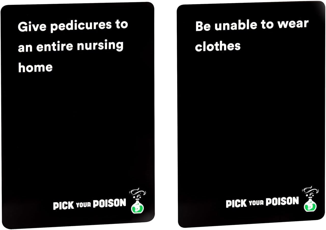 Pick Your Poison Después de la Oscuridad + Set de Expansión Juego de Fiesta - El “¿Qué Preferirías Hacer?” Juego de Cartas para Adultos para Fiestas de Blanco Elefante, Regalos de Relleno + Noche de