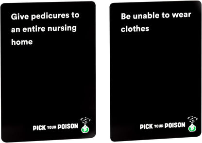 Pick Your Poison Después de la Oscuridad + Set de Expansión Juego de Fiesta - El “¿Qué Preferirías Hacer?” Juego de Cartas para Adultos para Fiestas de Blanco Elefante, Regalos de Relleno + Noche de