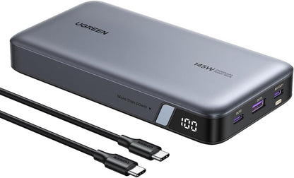 UGREEN Power Bank 25,000mAh 145W Cargador portátil para laptop, paquete de baterías de 3 puertos USB C PD Nexode, para MacBook Pro/Air, Dell XPS, iPhone 17/16/15/14, Galaxy S24, Steam Deck, iPad, y