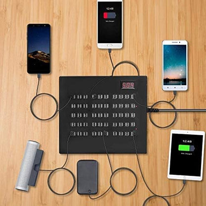 Estación de carga USB, 100 puertos, estación de energía USB, multipuerto, cargador de pared, adaptador de teléfono, multipuerto, multipuerto, cargador rápido USB para hotel, escuela, centros