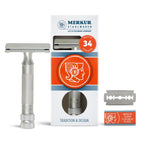 MERKUR 34 Maquinilla de afeitar de seguridad de doble filo, cromo m...