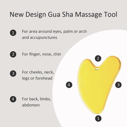 Yeamon Gua Sha - Juego de herramientas faciales y rodillo facial, h...