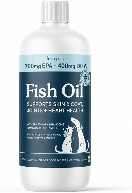 Fera Pets Aceite de pescado - Omega 3 para perros y gatos para apoy...