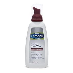 Cetaphil Jabón facial espumoso que alivia el enrojecimiento para pieles sensibles, 8 onzas líquidas, limpia y calma suavemente la piel sensible sin secar demasiado (el embalaje puede variar)