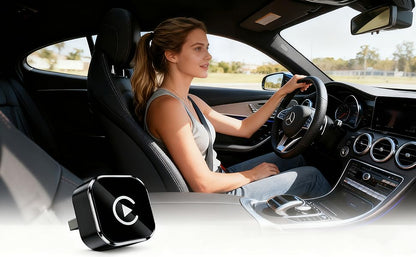 CYBERDRIVE Mini adaptador inalámbrico CarPlay actualizado con cable a inalámbrico para CarPlay y Android Auto Plug and Play Rápido Auto-Reconexión Control estable Cero Retardo Car Play para iPhone iOS
